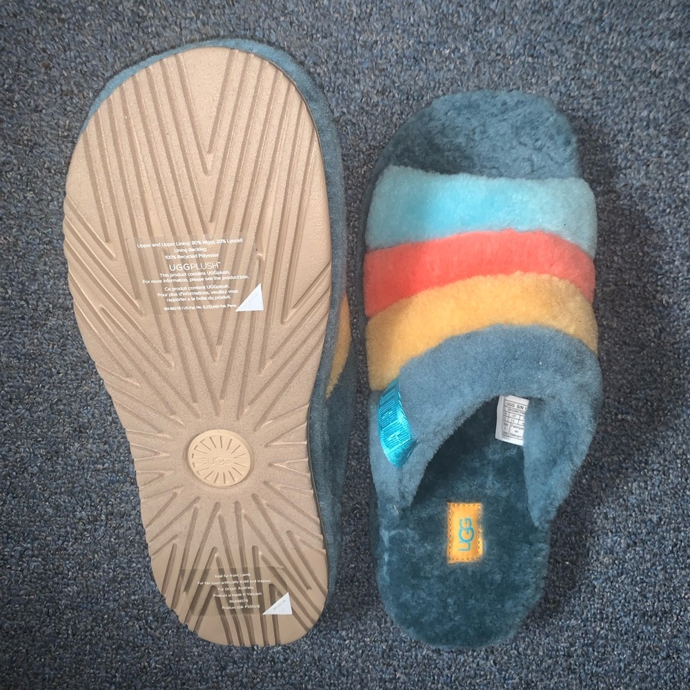 Fluff You Stripes in Marina Blue Multi by UGG - Size 12 - Picture 4 of 4